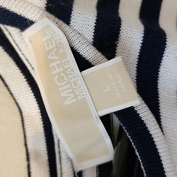 Michael Kors asymmetrical knit summer stripe dress sz large - Picture 2 of 5